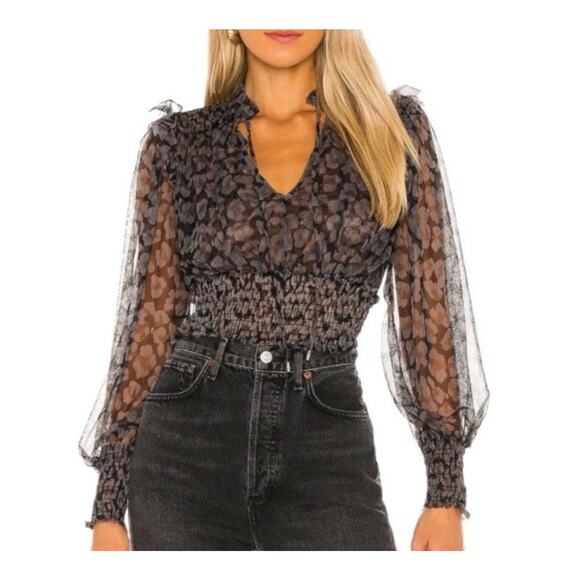 Free People Tops - Free People Twyla Top in Printed Black Combo. Sz S